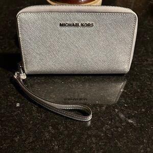 Michael Kors Silver Wristlet